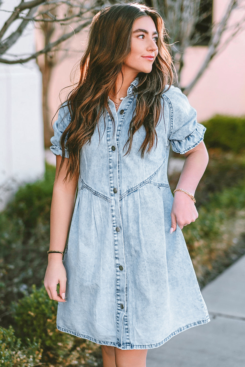 Robe courte en jean | Avec poches