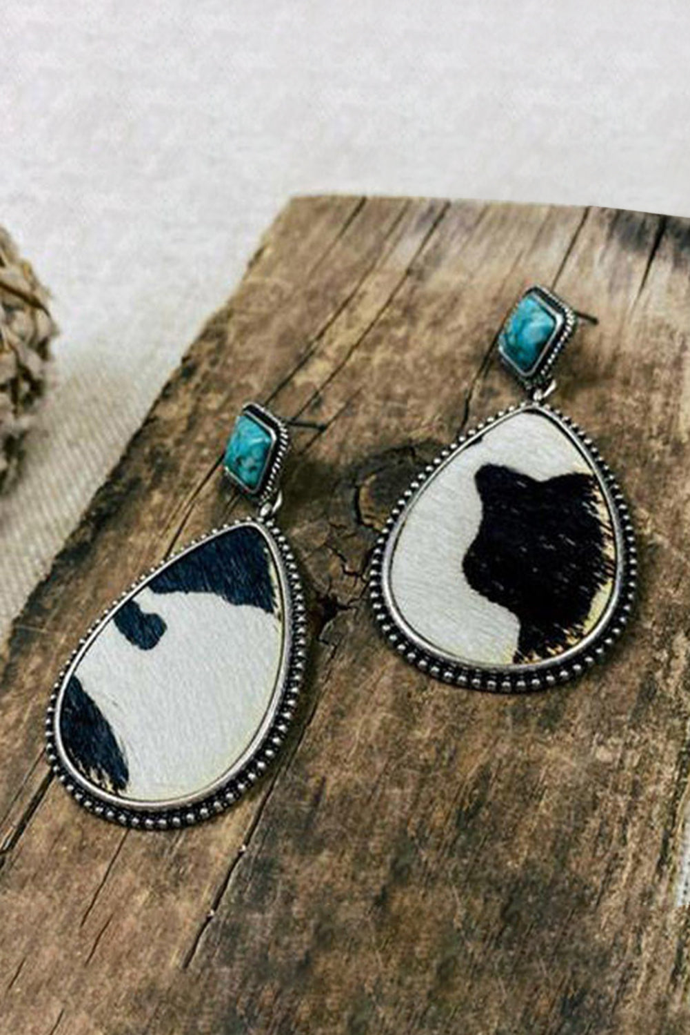 Black turquoise pendant earrings