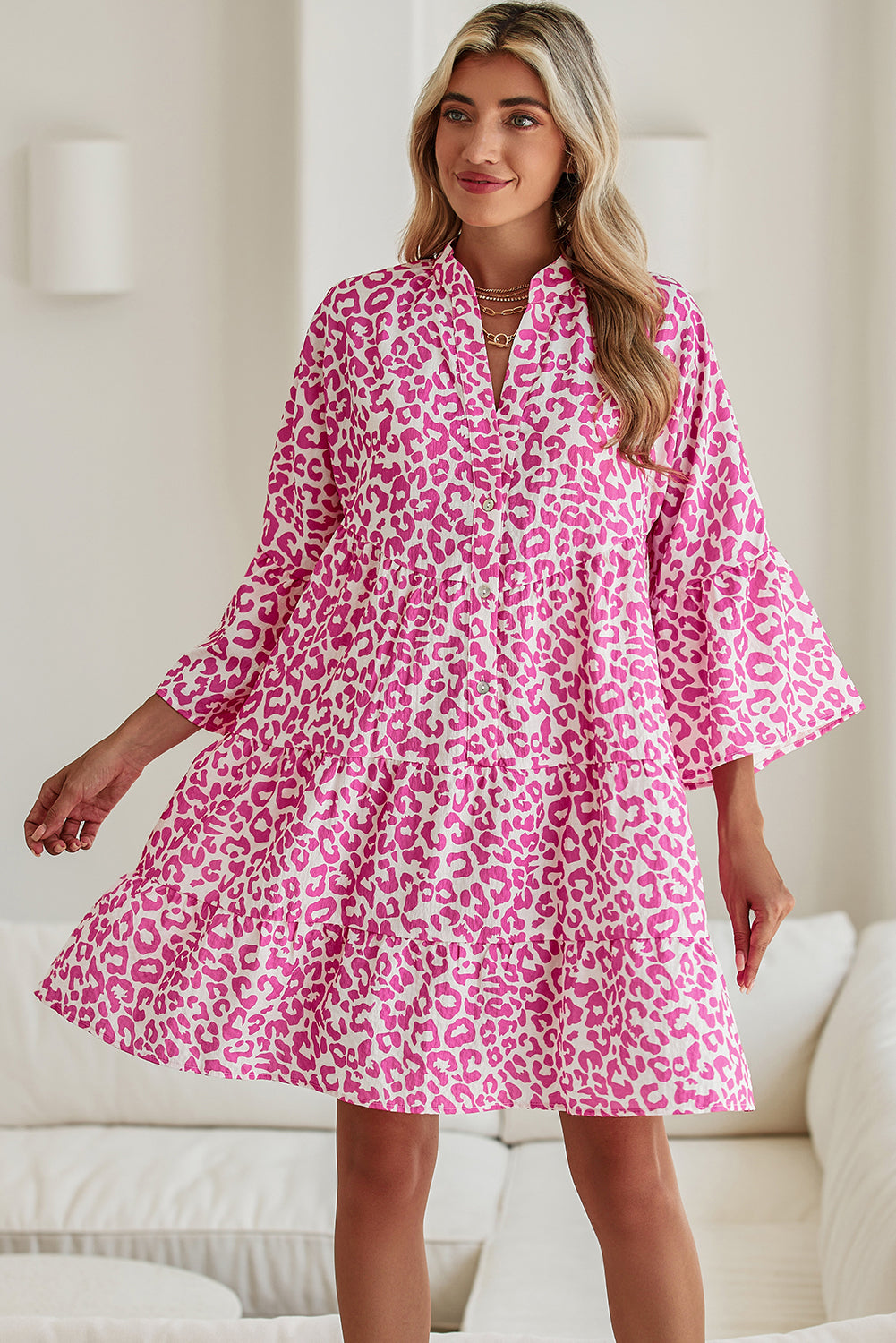 Robe courte rose "Sarah"