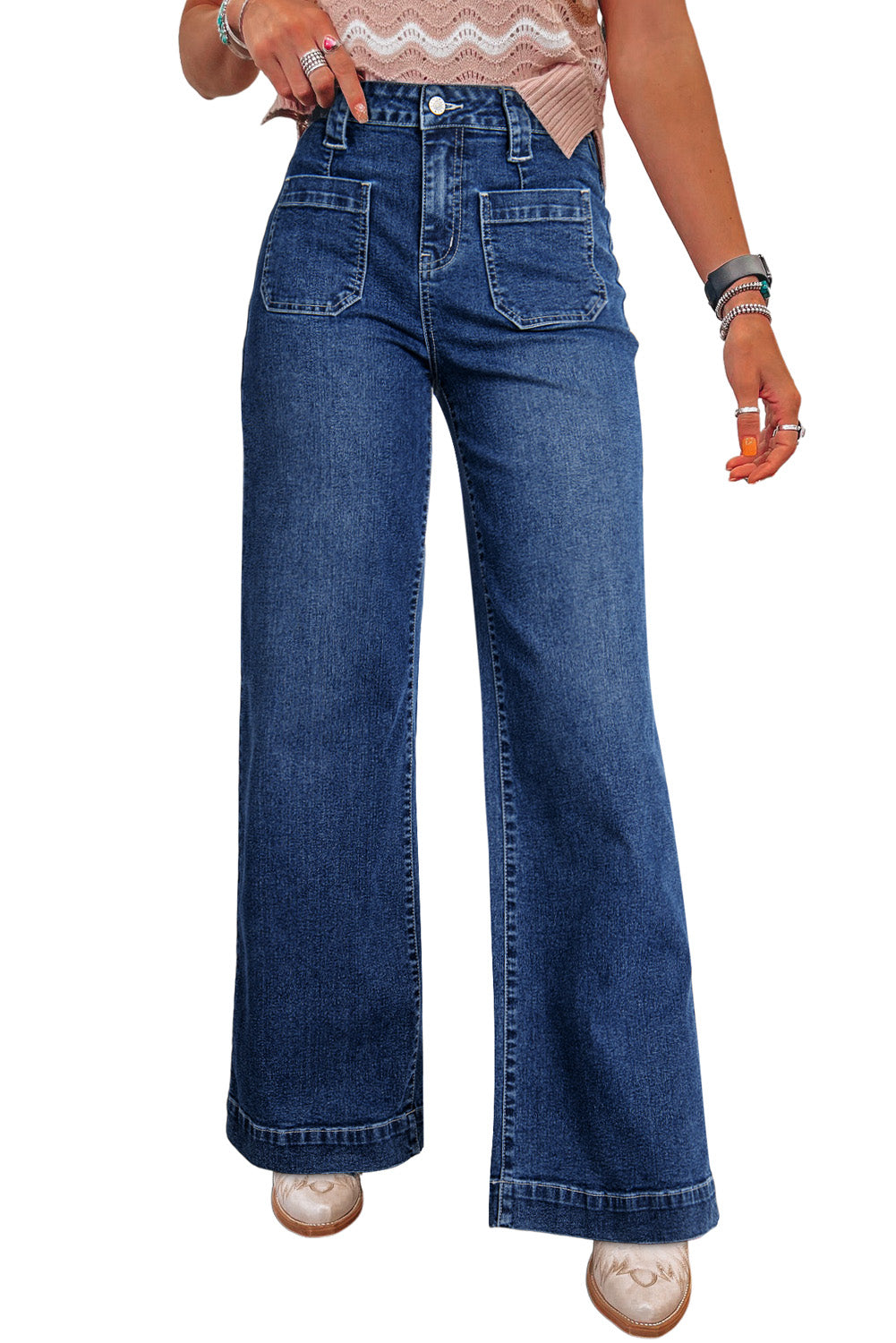 Jean pour FEMMES | Bleu | Large et straight