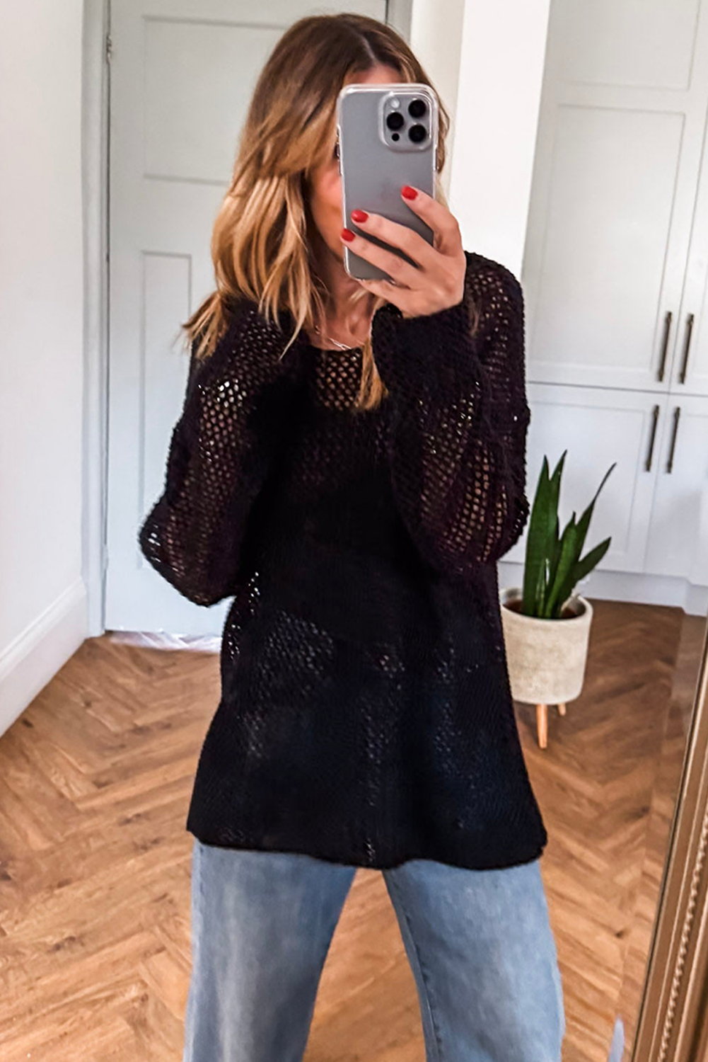 Women's "Victoria" Black Long Sleeve Top