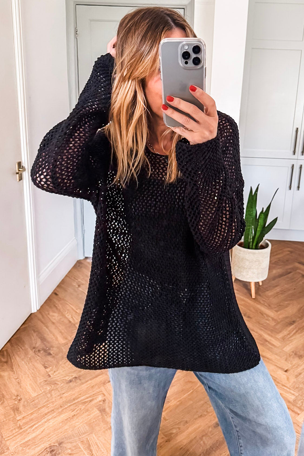 Women's "Victoria" Black Long Sleeve Top