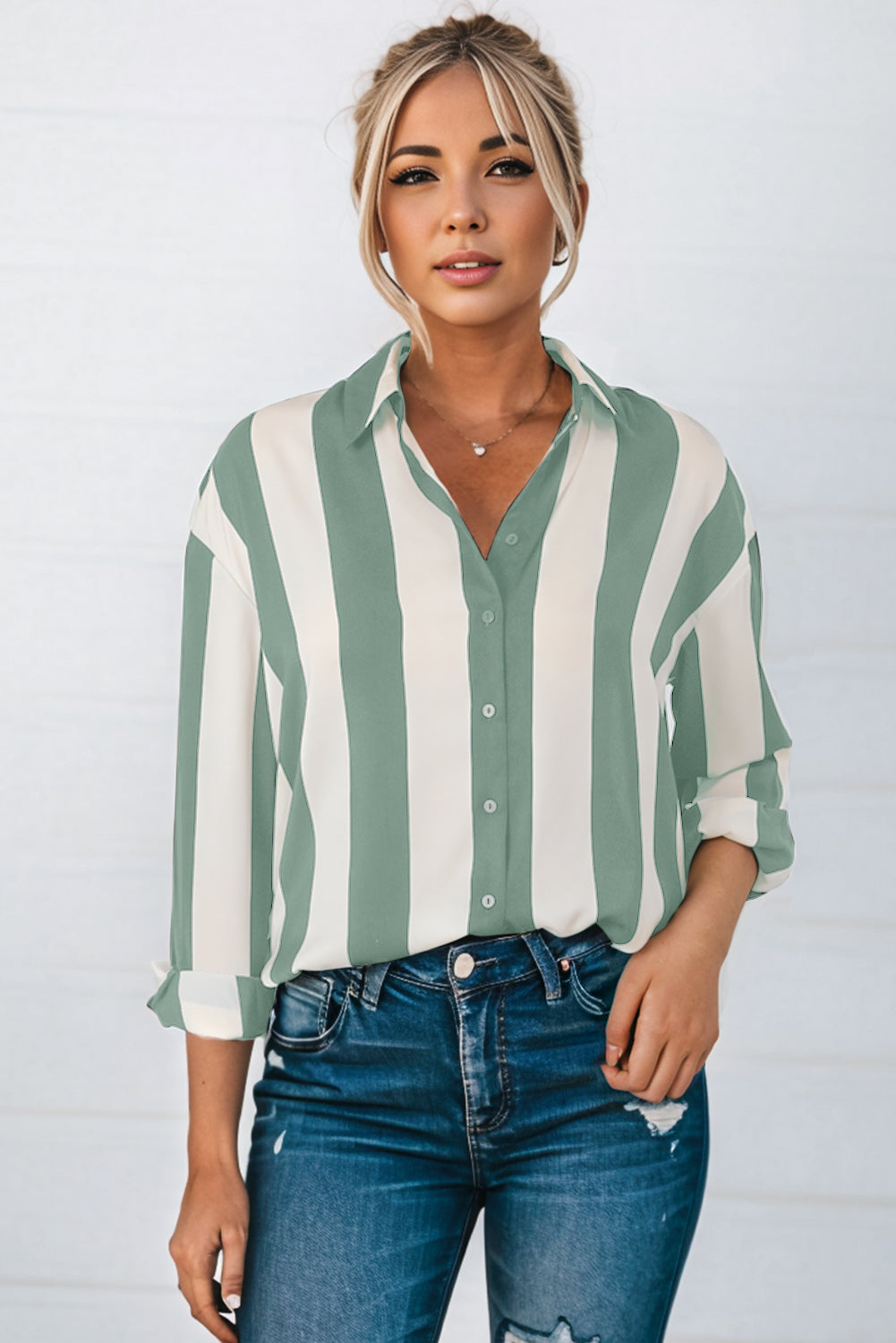Chemise verte "Maëlle" pour FEMMES