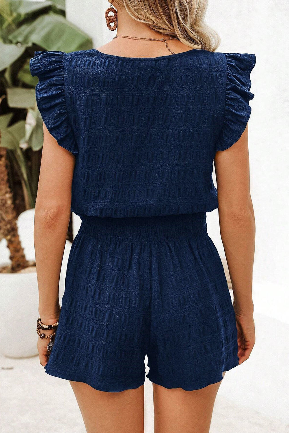 Ensemble bleu foncé | Haut sans manches + short | Pour FEMMES