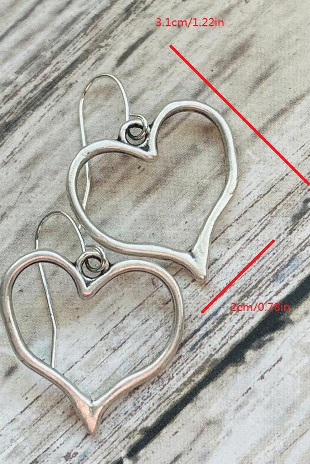 Silver "Lily" heart-shaped earrings