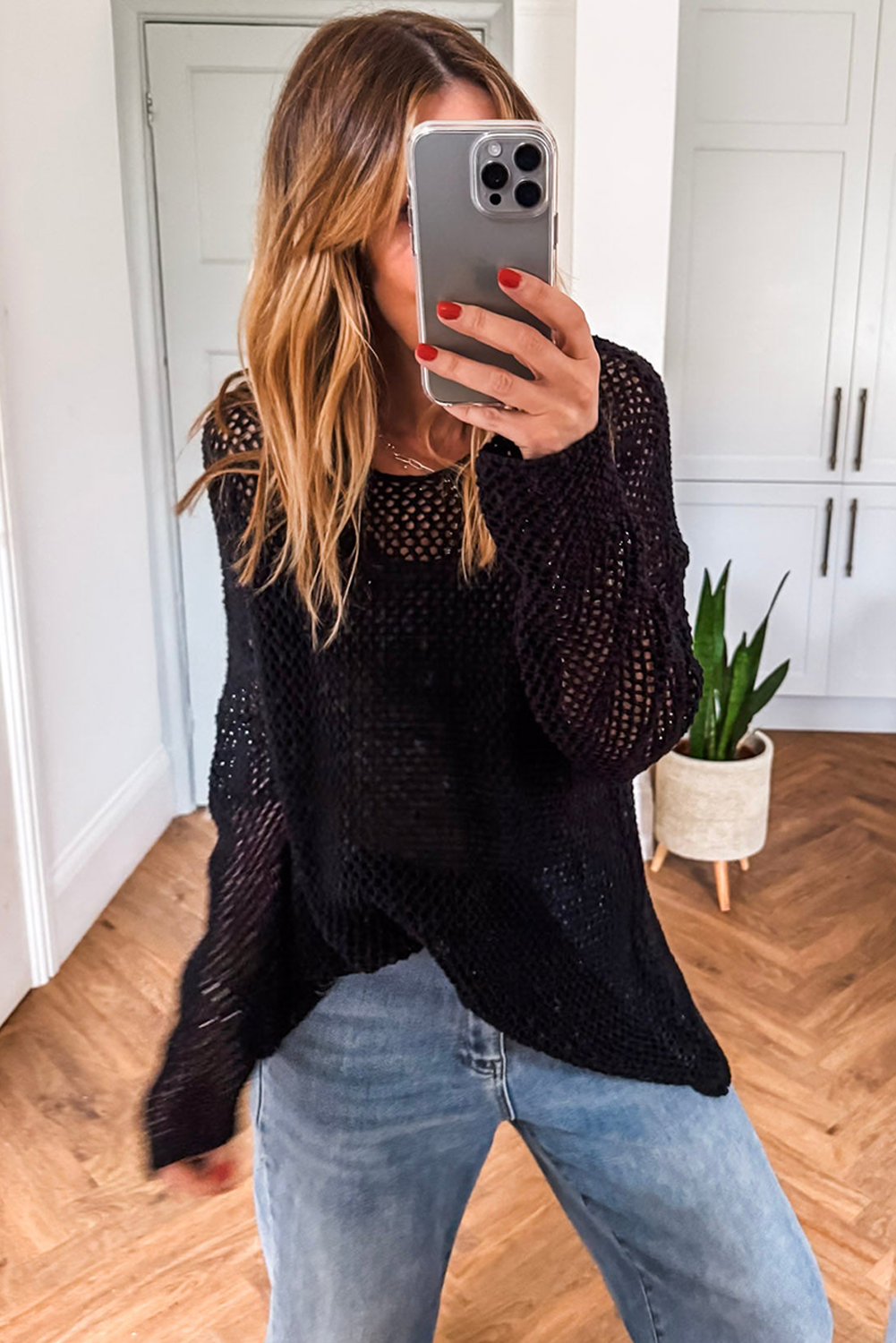Women's "Victoria" Black Long Sleeve Top