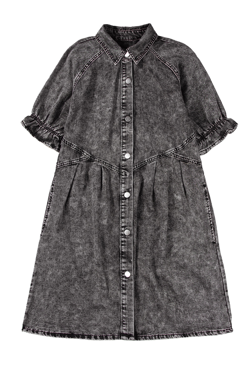 Robe courte en jean | Avec poches