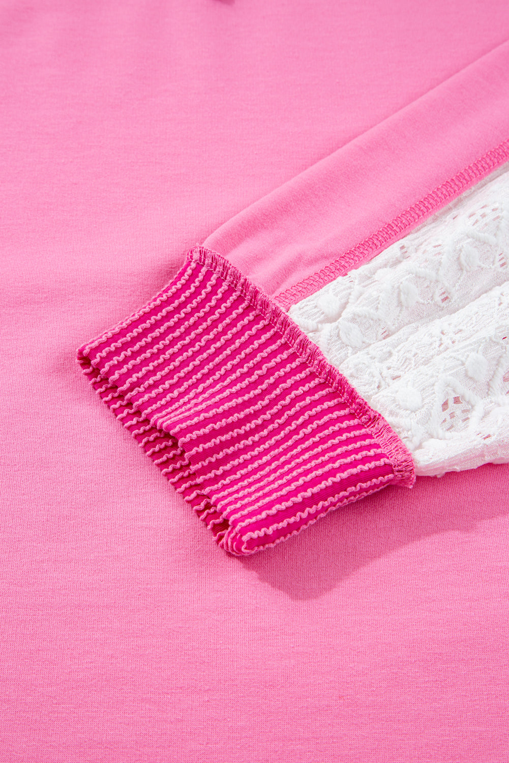 Sweatshirt plus size "Rose" à dentelle, pour FEMMES