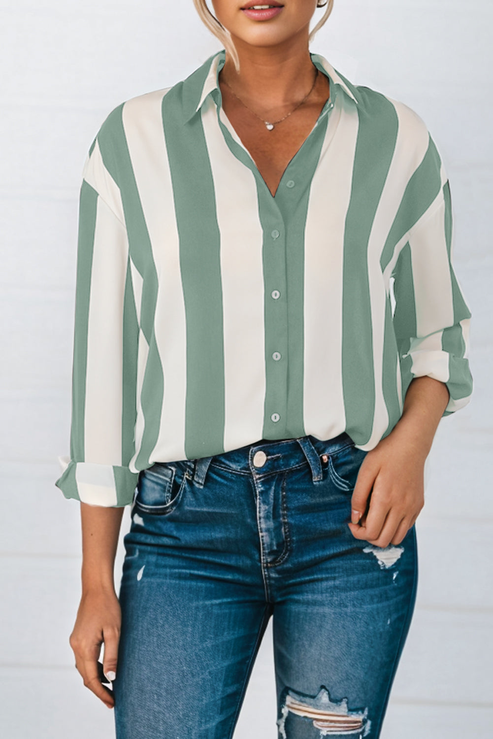 Chemise verte "Maëlle" pour FEMMES