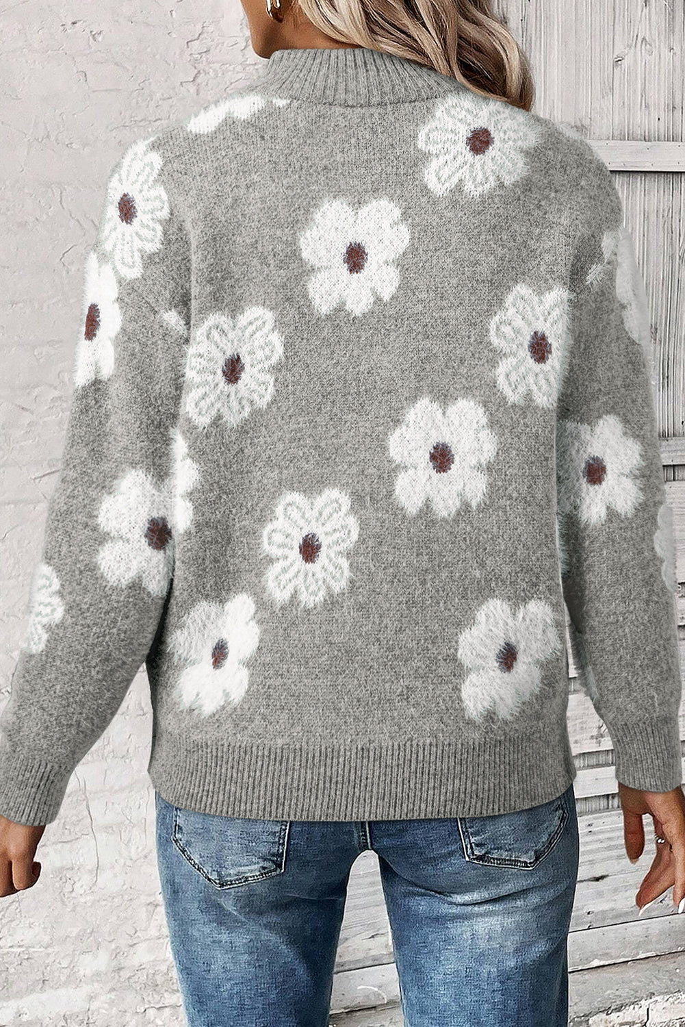 Pull quarter zip floral | Pour FEMMES