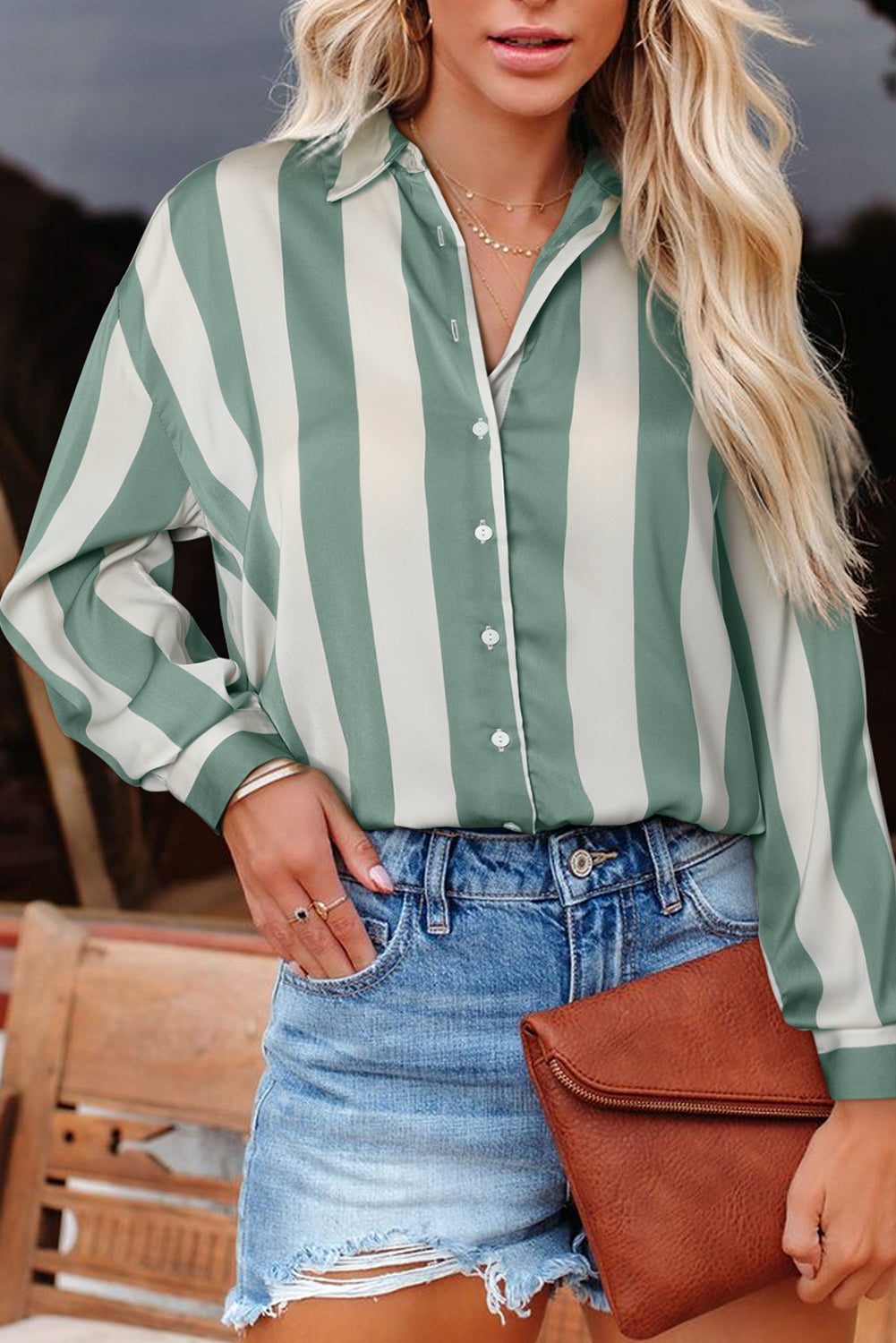 Chemise verte "Maëlle" pour FEMMES