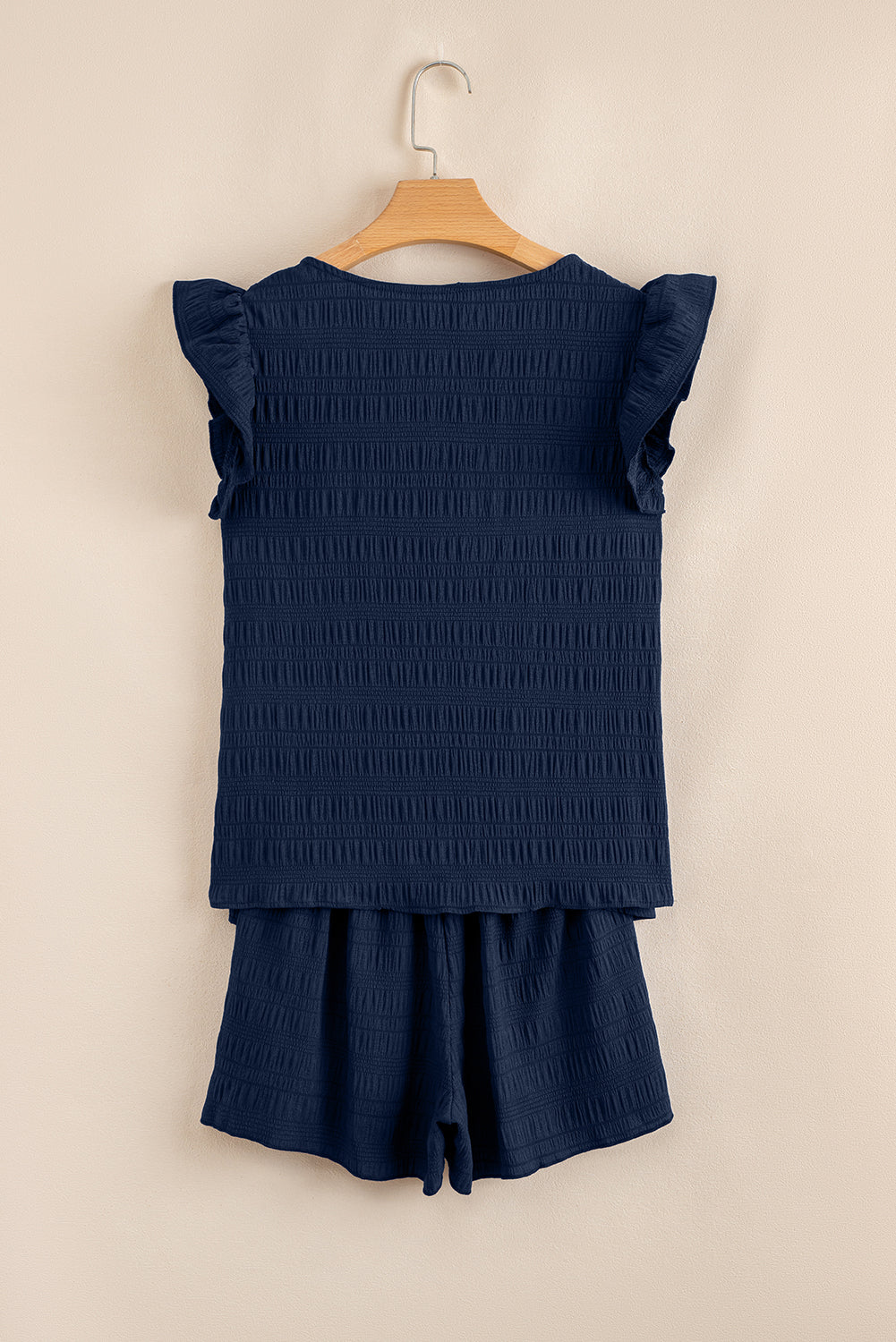 Ensemble bleu foncé | Haut sans manches + short | Pour FEMMES