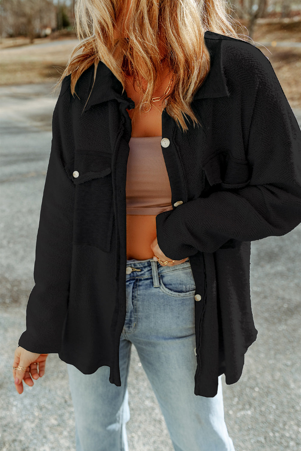 Veste de surchemise boutonnée | Pour FEMMES