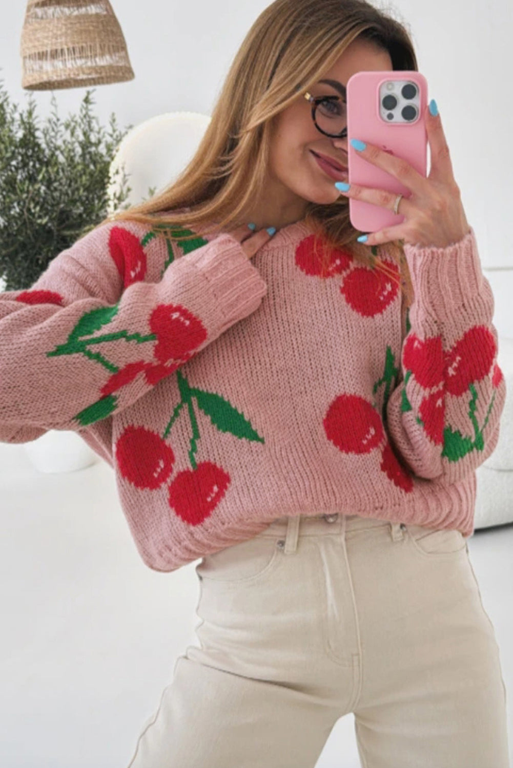 Pull rose "Eléonore"
