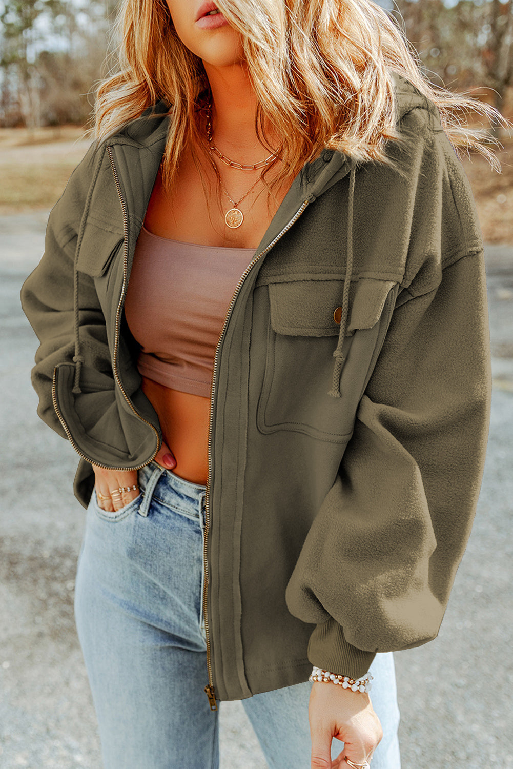 Pull capuché & zippé | Pour FEMMES