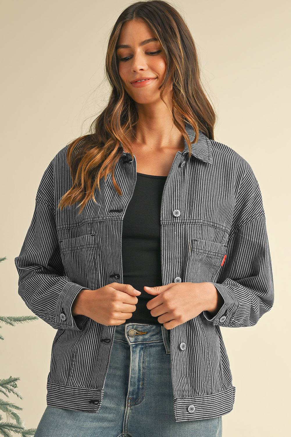 Veste en jean bleu & gris | Pour FEMMES