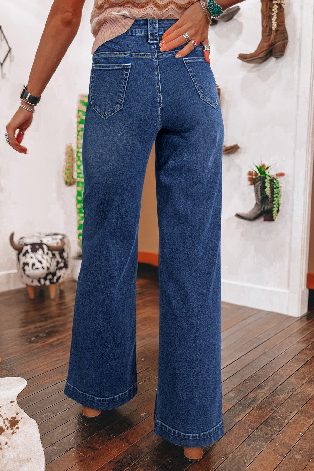 Jean pour FEMMES | Bleu | Large et straight