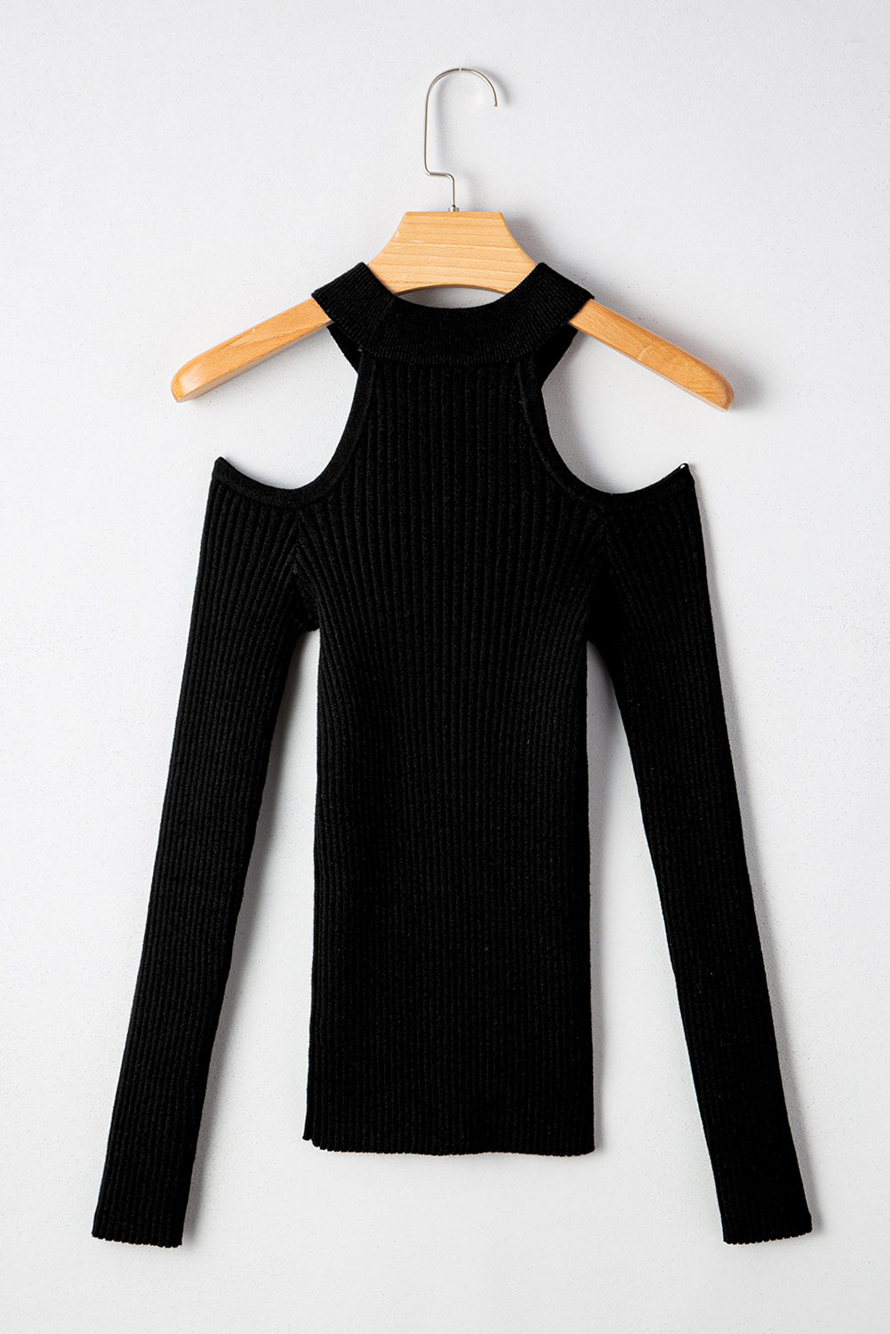 Pull noir à épaules dénudées, pour FEMMES