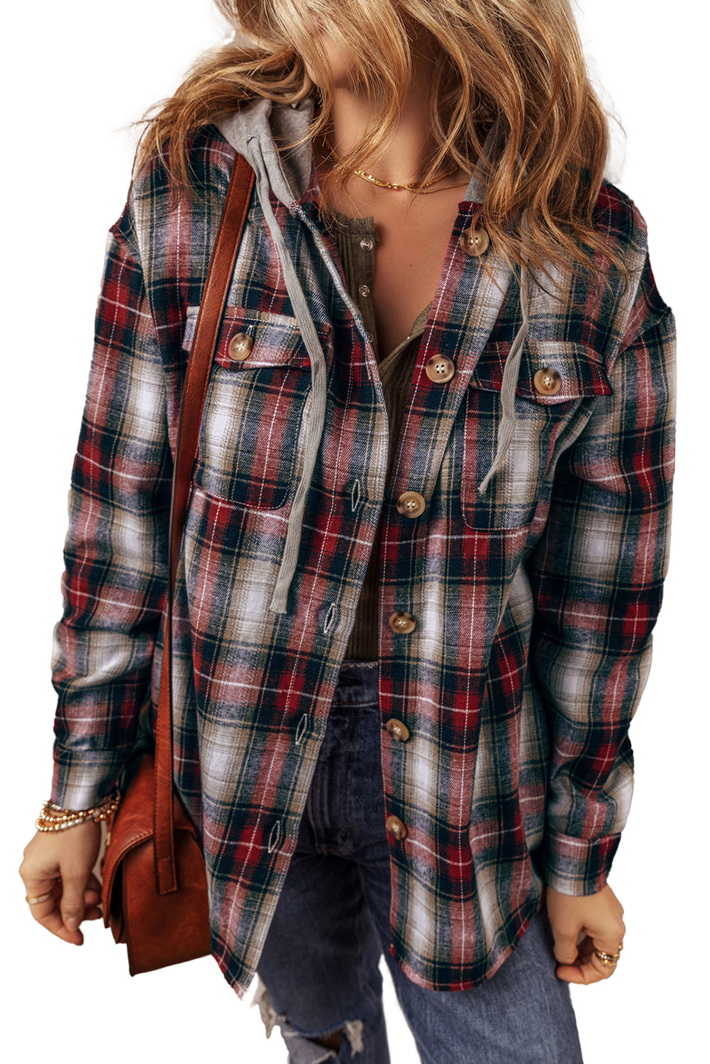Veste de surchemise boutonnée | Capuchée | Pour FEMMES