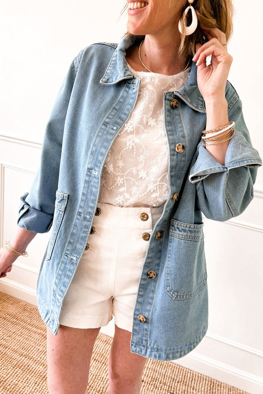 Veste en jean | Avec poches | Pour FEMMES