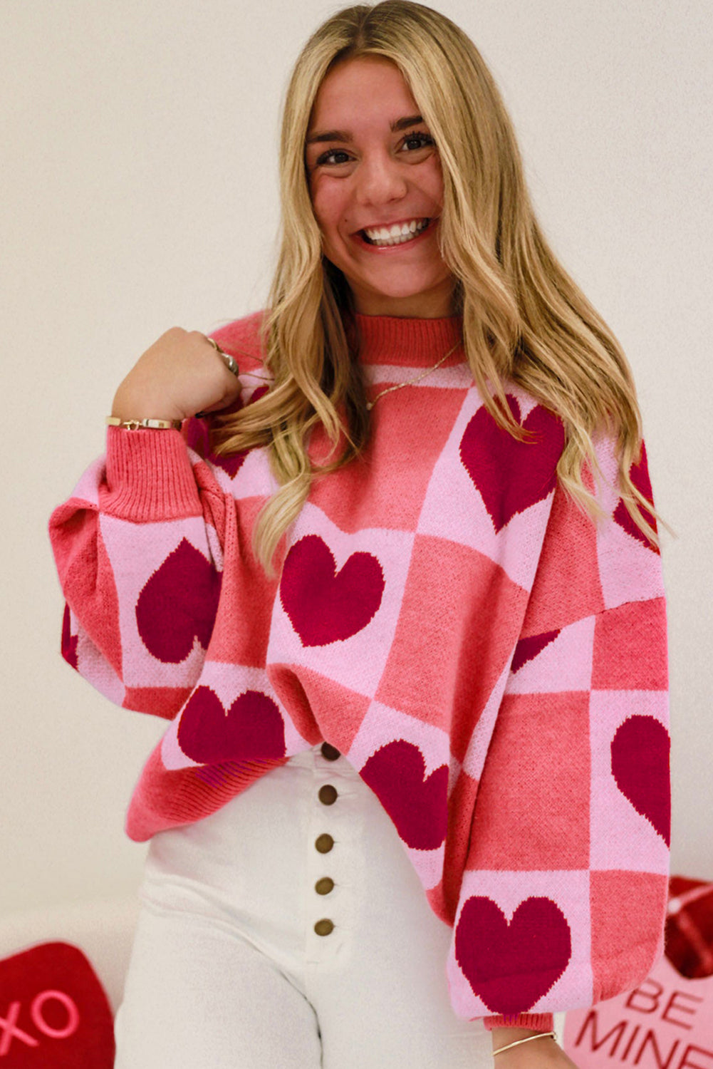 Pink Heart Sweater | For WOMEN