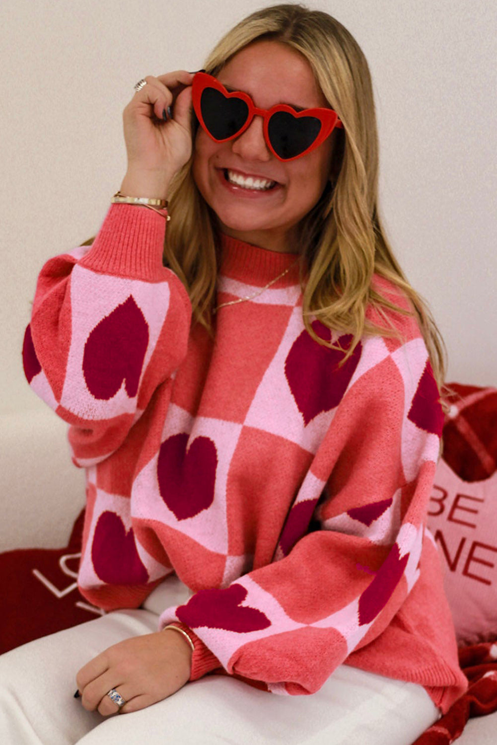 Pink Heart Sweater | For WOMEN