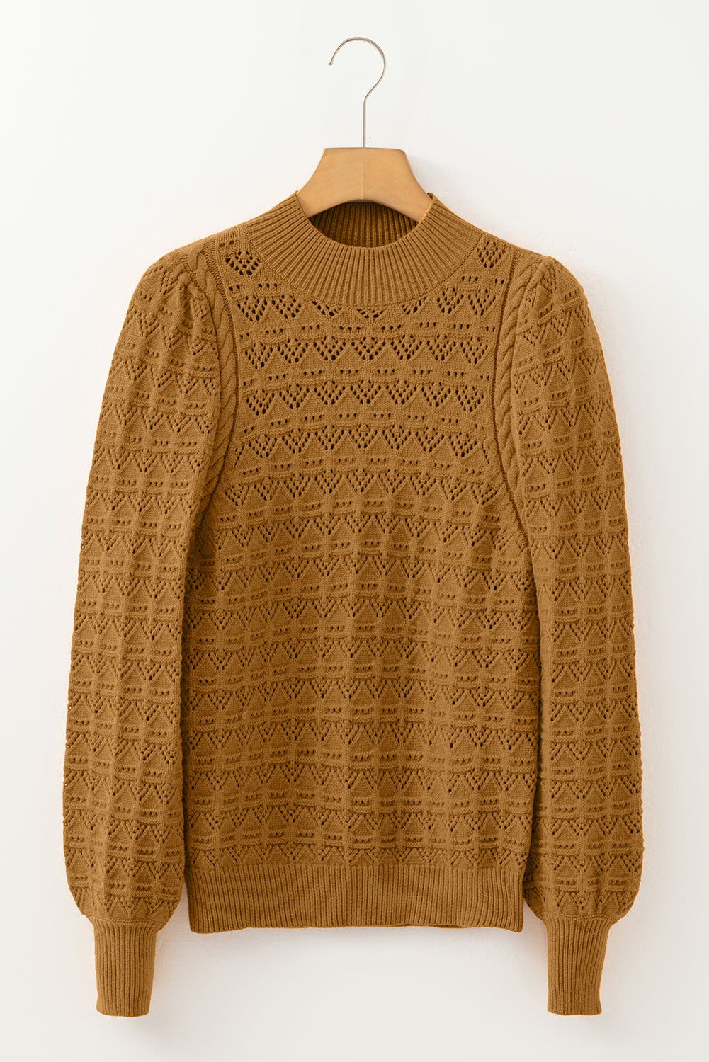 Pull col montant "Sofia" orange, pour FEMMES