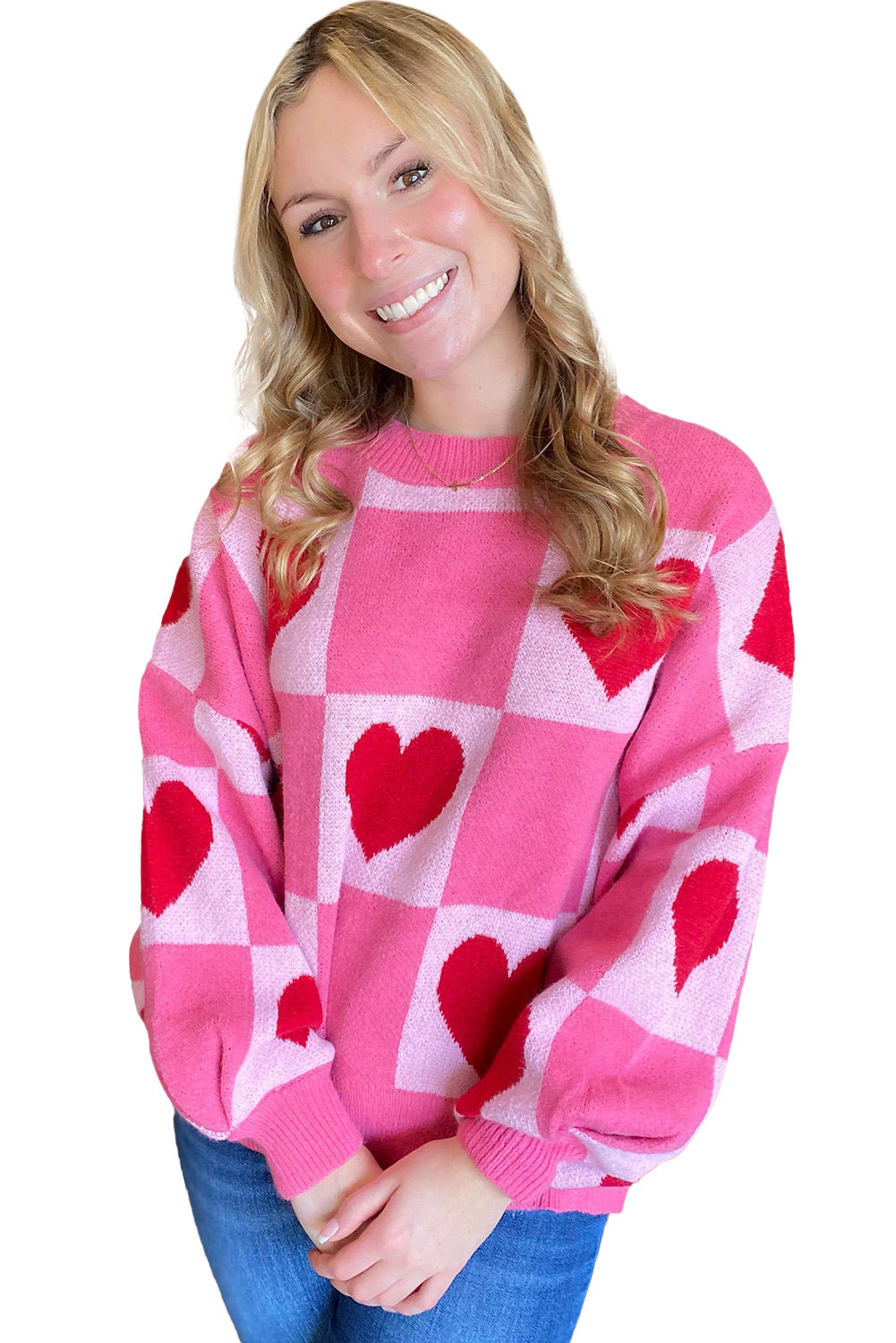Pink Heart Sweater | For WOMEN