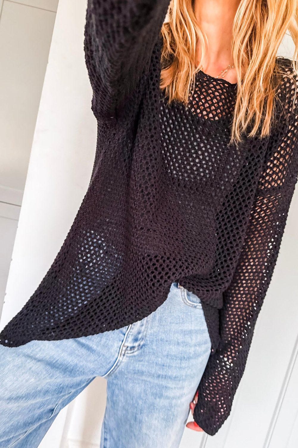 Women's "Victoria" Black Long Sleeve Top