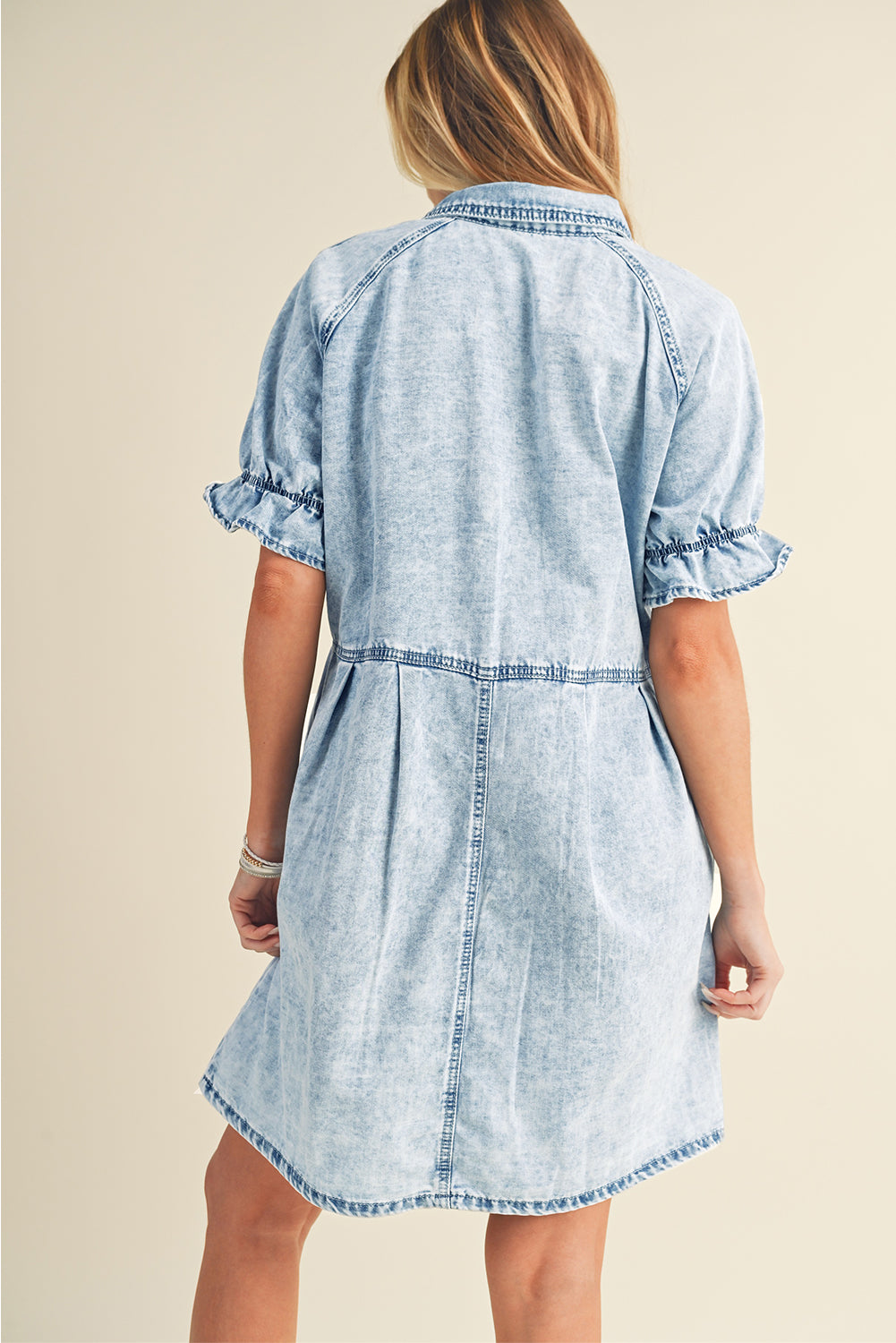 Robe courte en jean | Avec poches