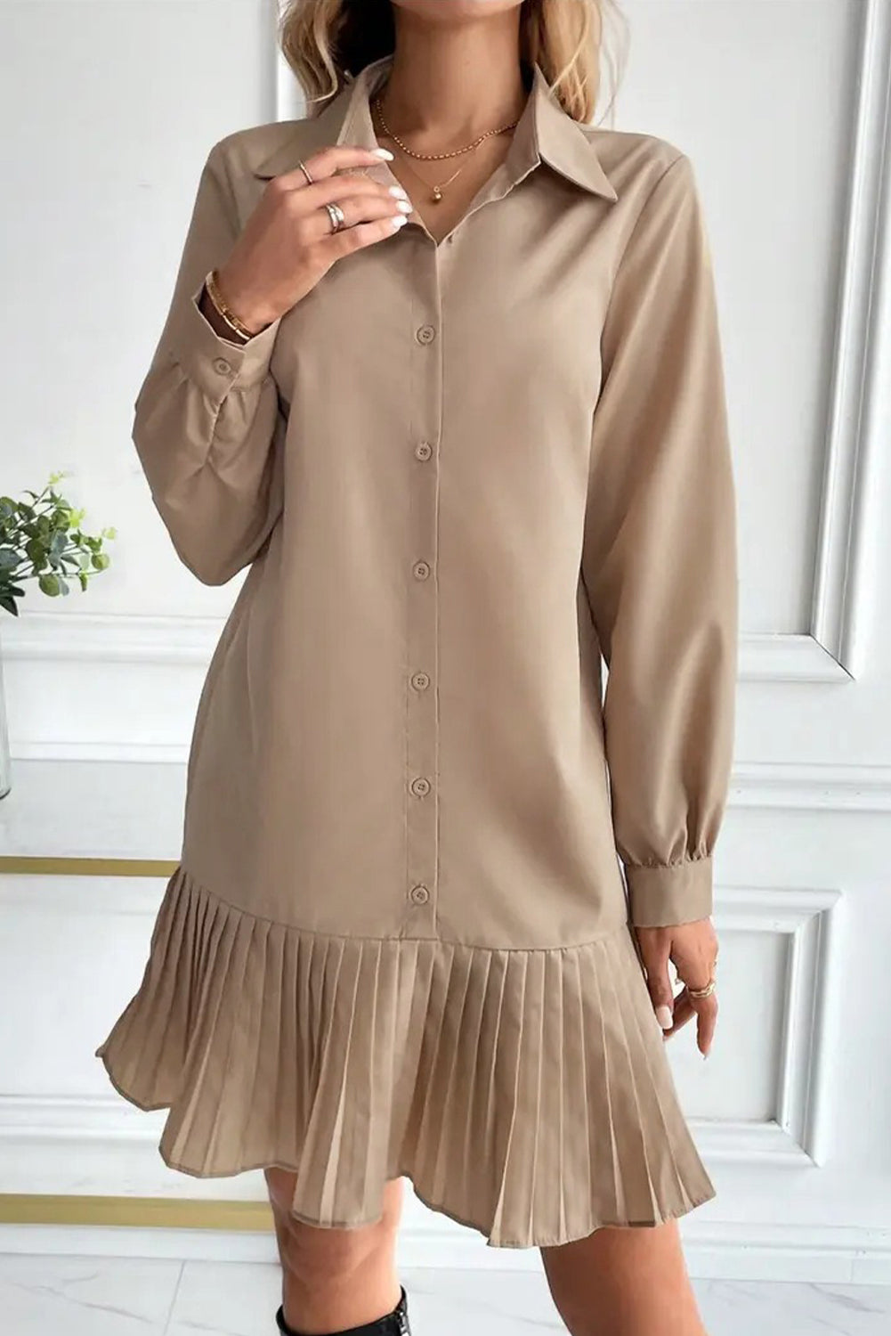 Robe courte marron "Justine", pour FEMMES