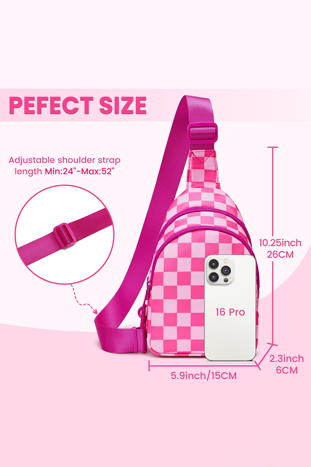 Sac à bandoulière rose "Anna" pour FEMMES