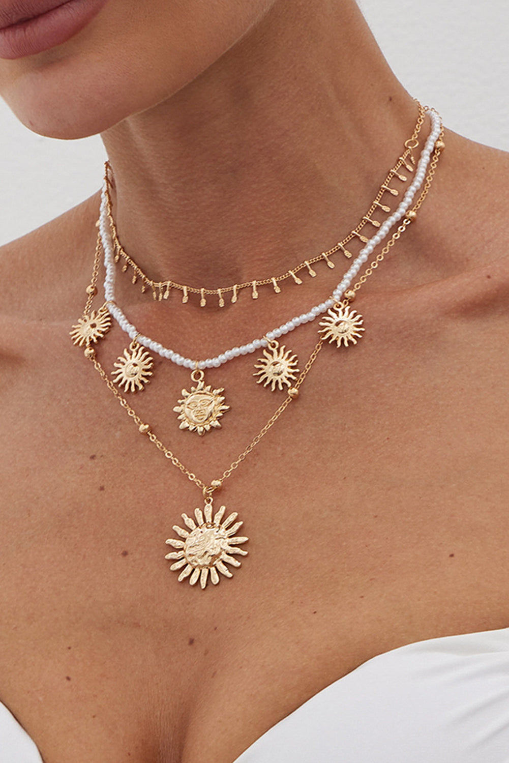 Collier multicouches doré "Emma", pour FEMMES