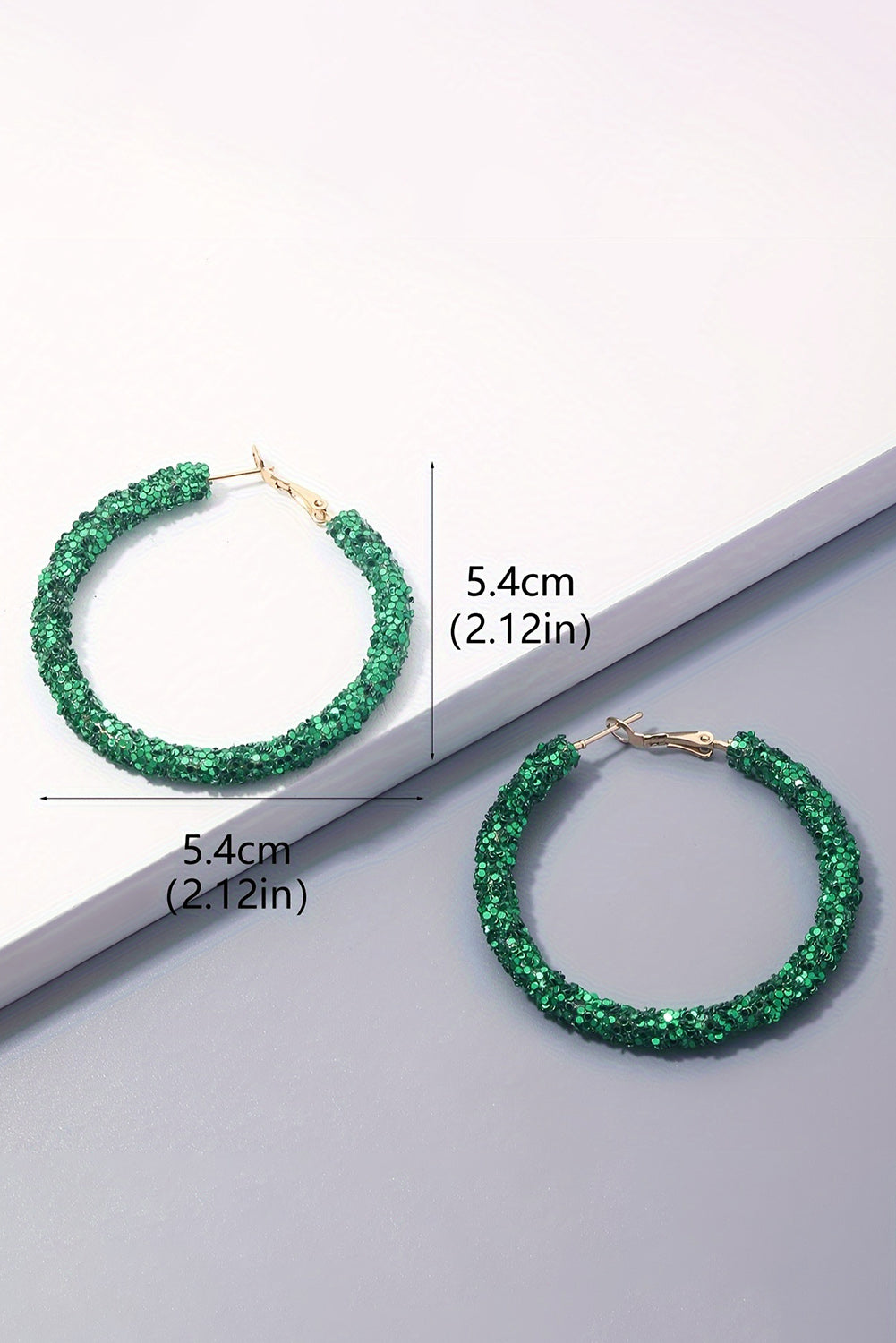 "Lola" dark green sequin earrings