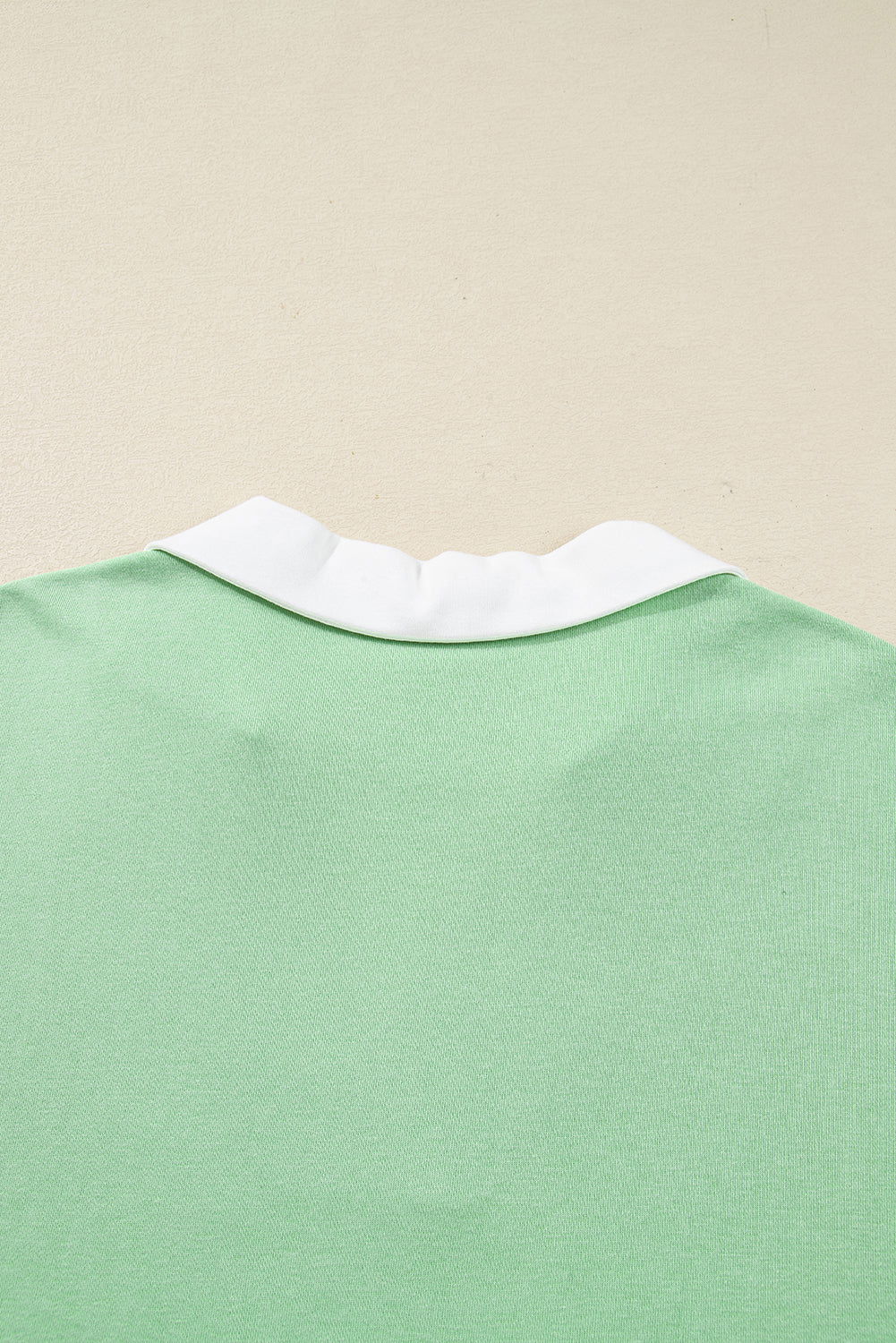 Moonlight Jade Color Block Striped Patchwork Collar V Neck Plus Size Sweatshirt - ELLEsinil