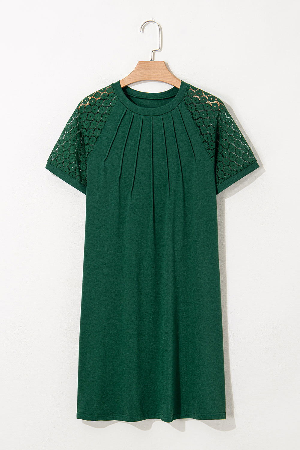 Robe courte verte en dentelle - ELLEsinil