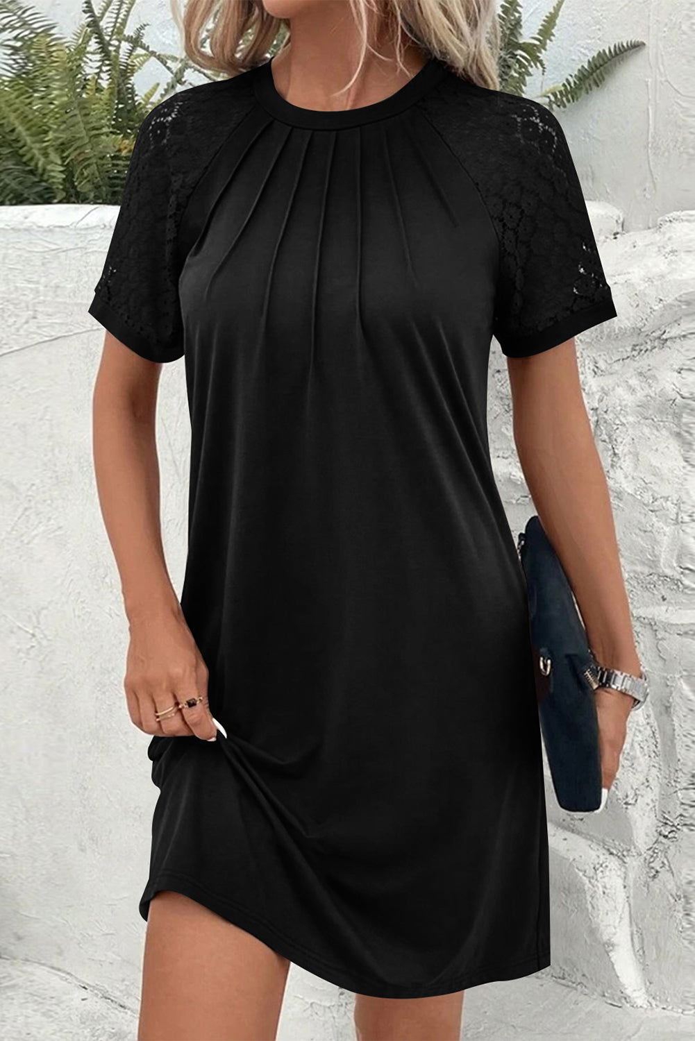 Robe courte verte en dentelle - ELLEsinil
