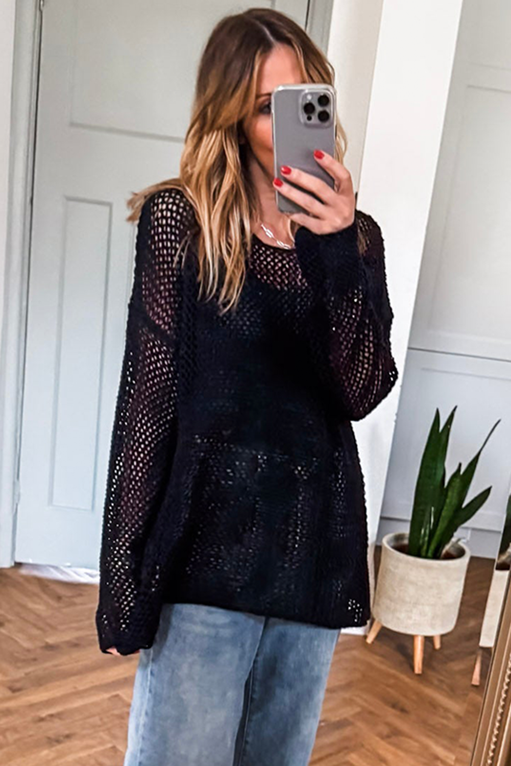 Women's "Victoria" Black Long Sleeve Top