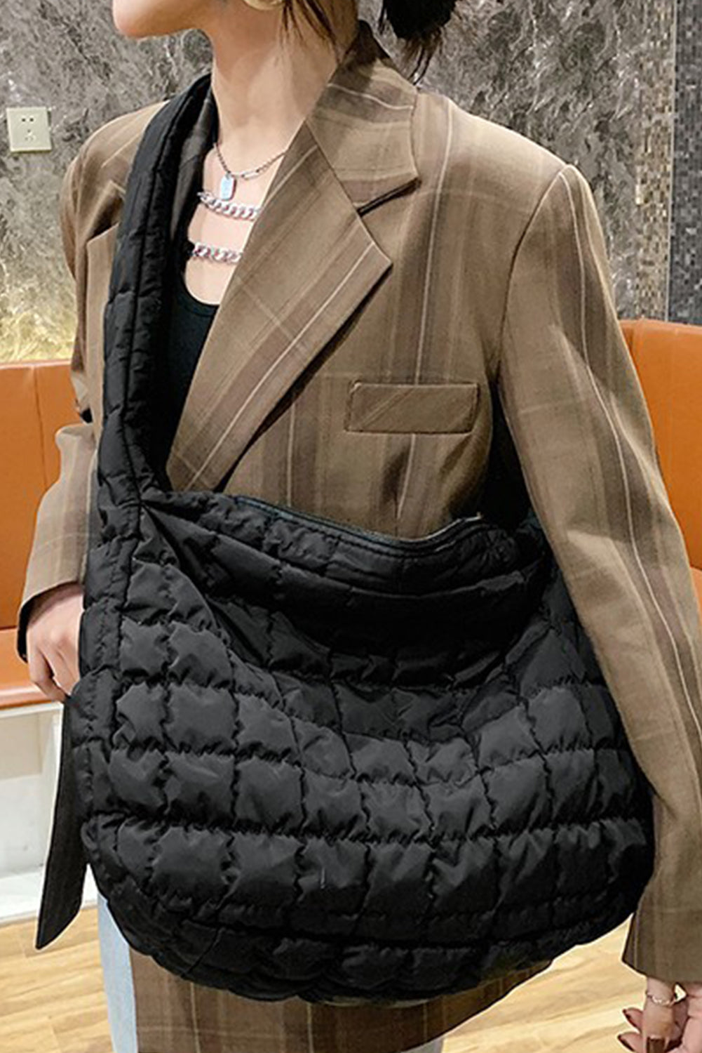 Sac noir large "Mariana" pour FEMMES