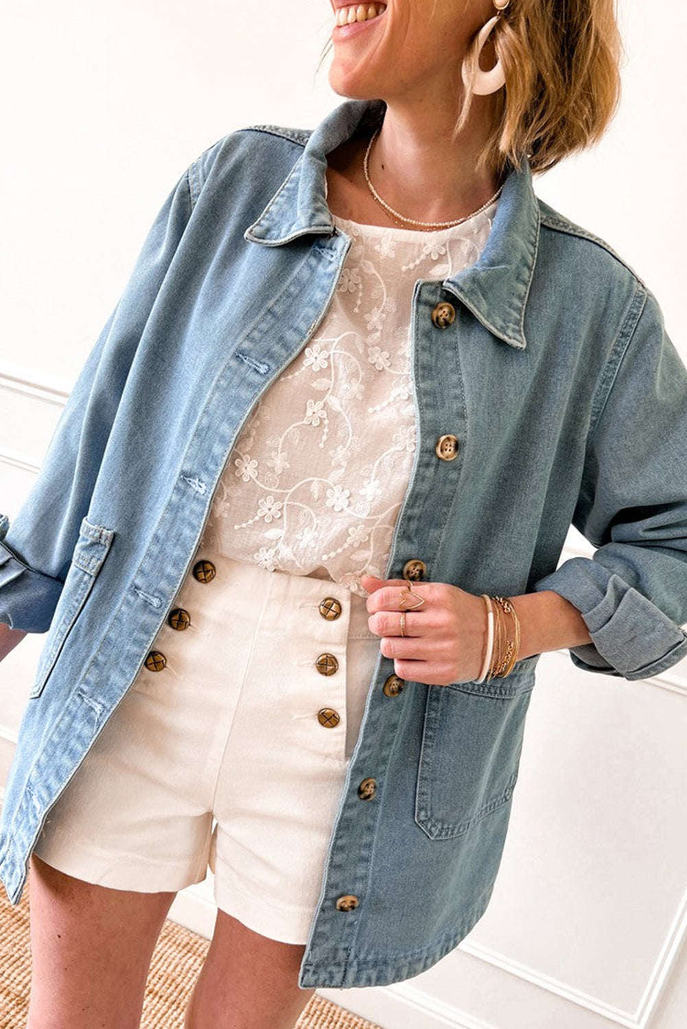 Veste en jean | Avec poches | Pour FEMMES