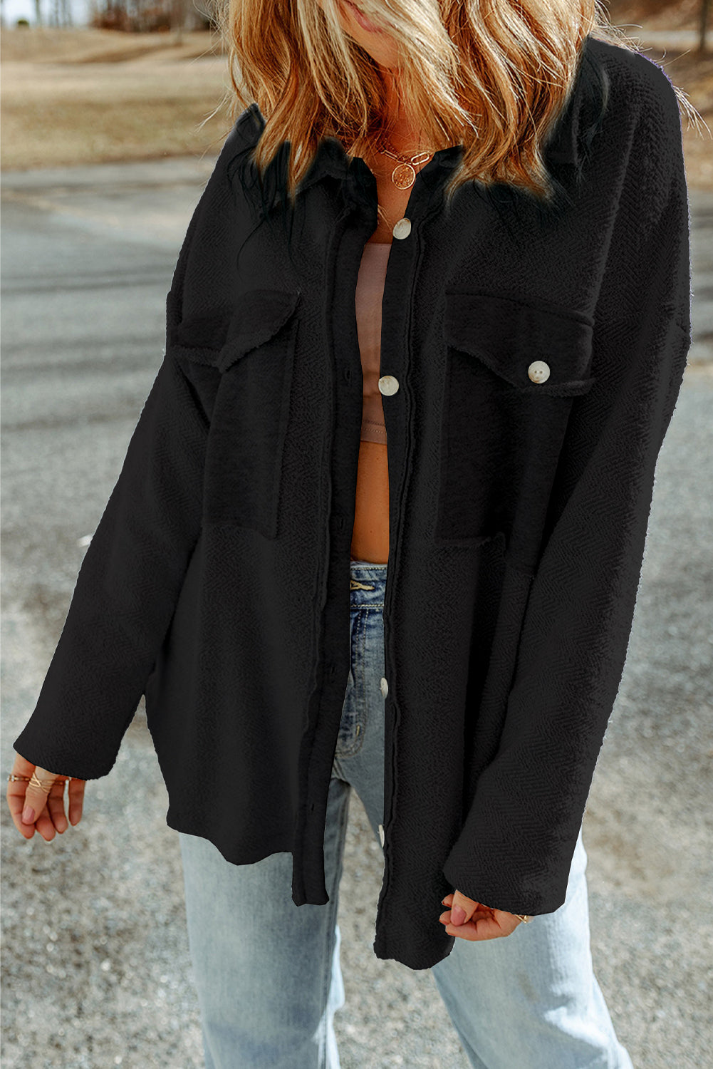 Veste de surchemise boutonnée | Pour FEMMES