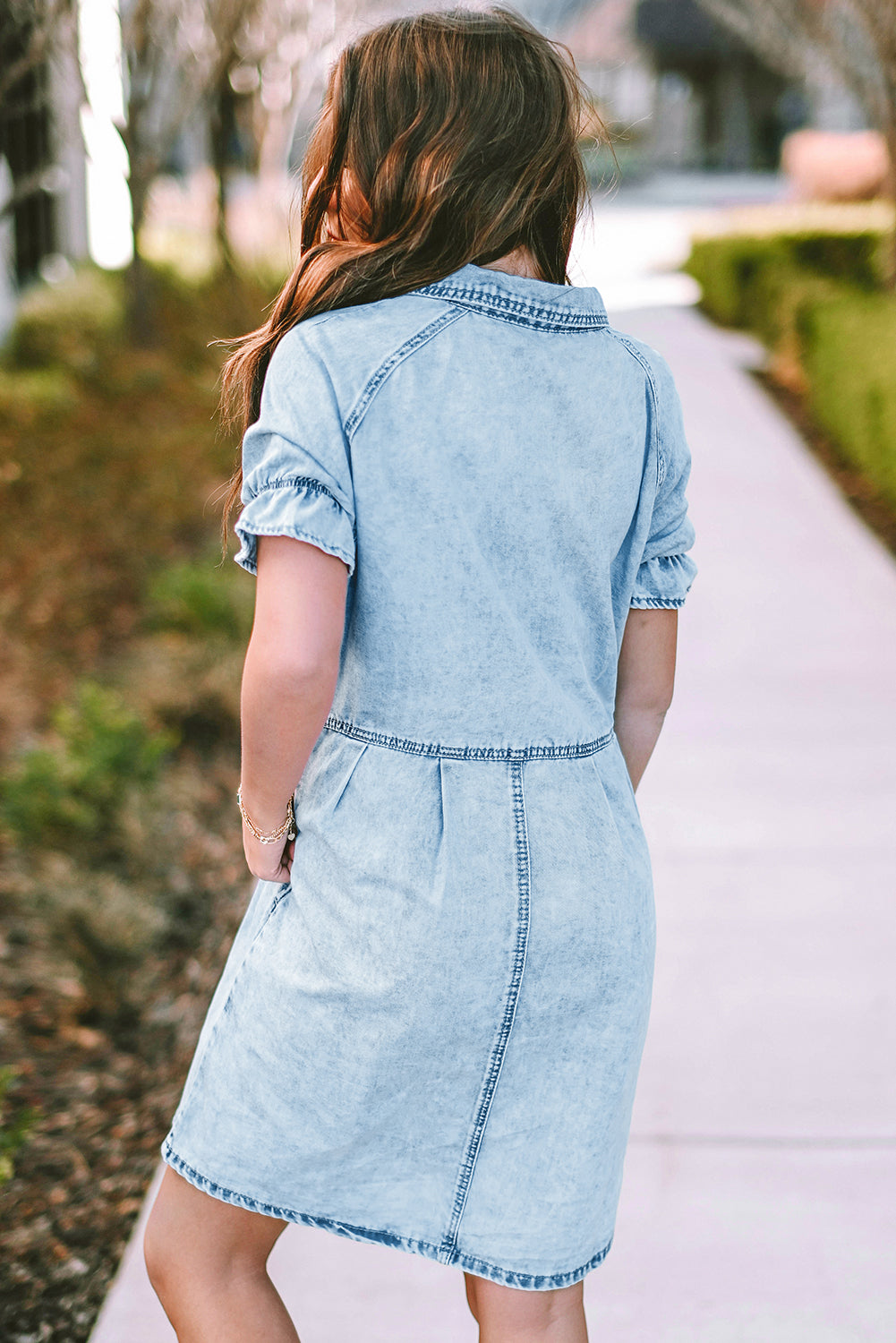 Robe courte en jean | Avec poches