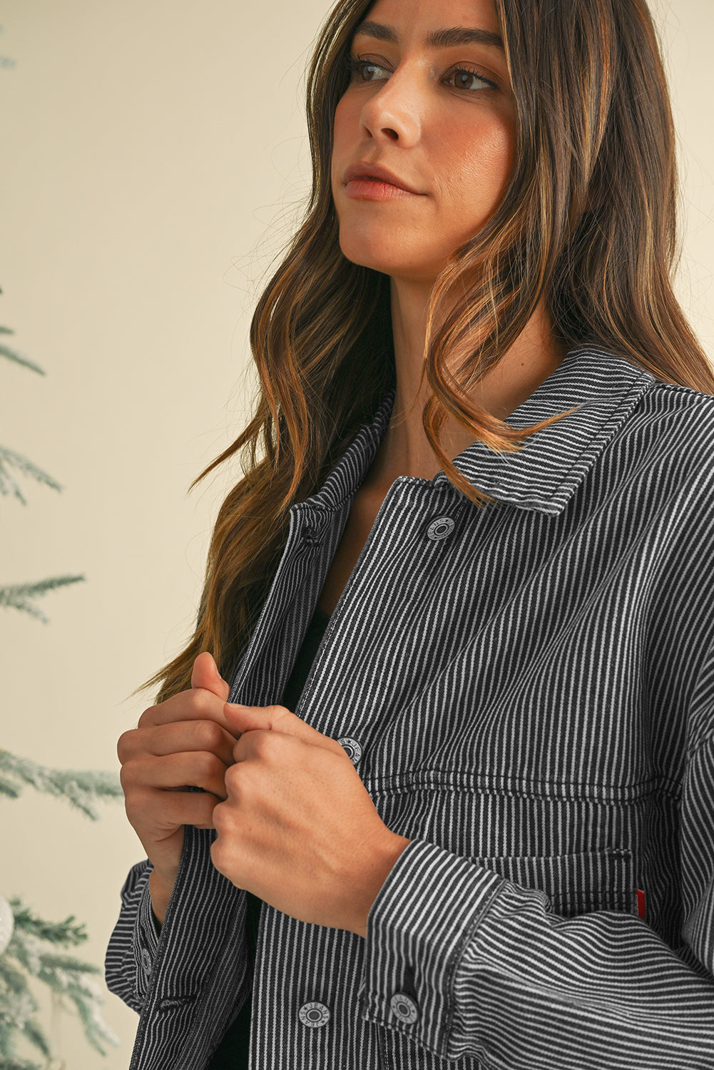 Veste en jean bleu & gris | Pour FEMMES