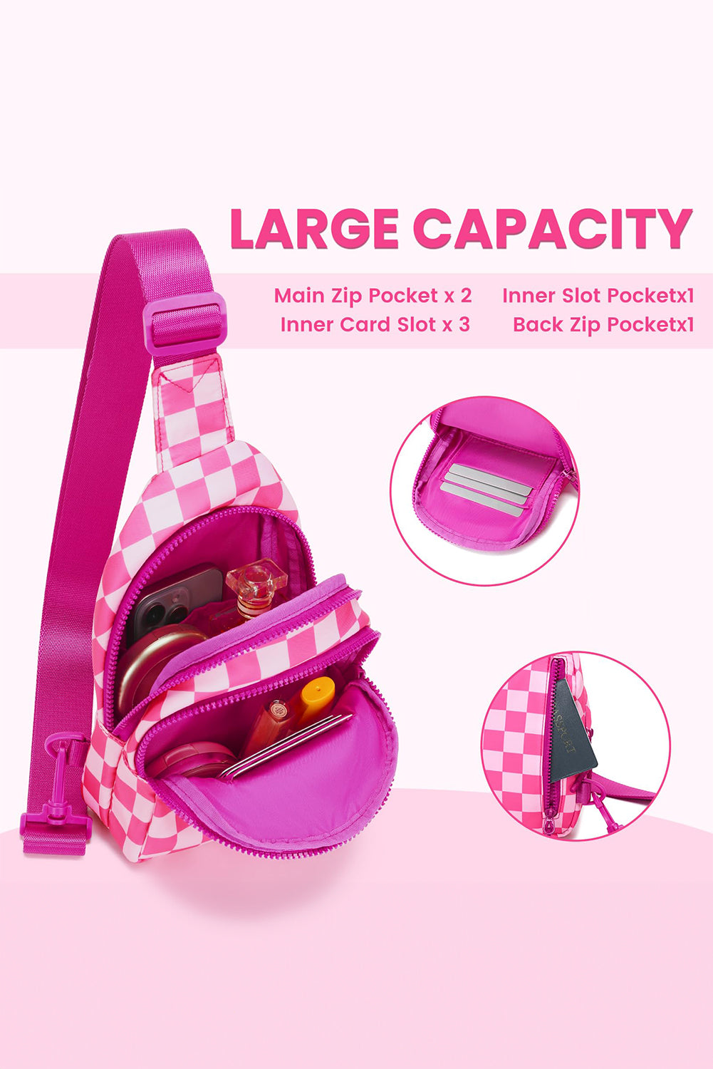 Sac à bandoulière rose "Anna" pour FEMMES