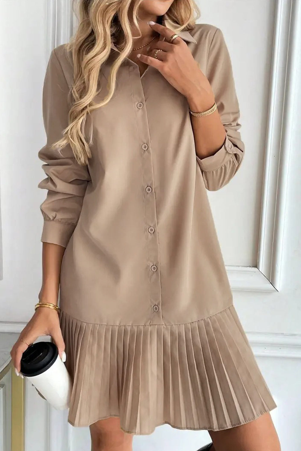 Robe courte marron "Justine", pour FEMMES