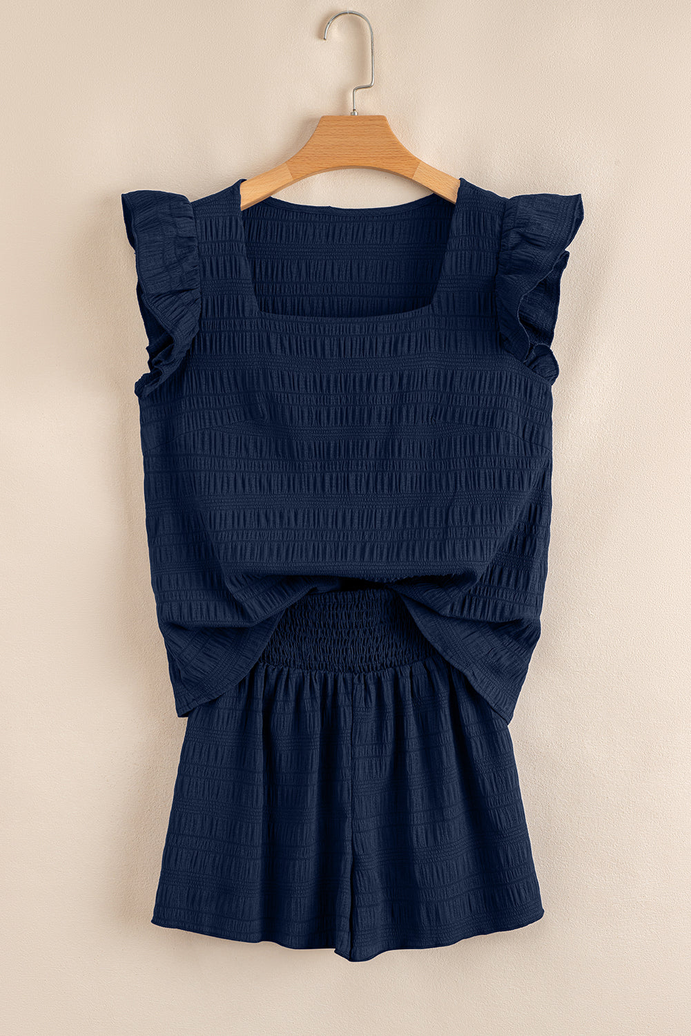 Ensemble bleu foncé | Haut sans manches + short | Pour FEMMES