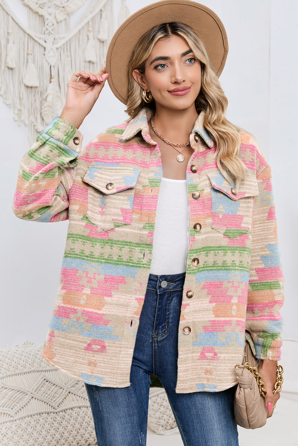 Veste de surchemise boutonnée | Pour FEMMES