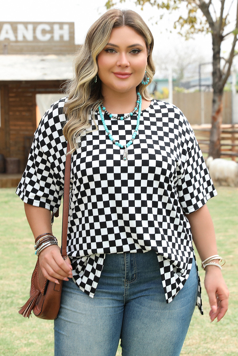 Chessboard Design Top | Oversize | For WOMEN