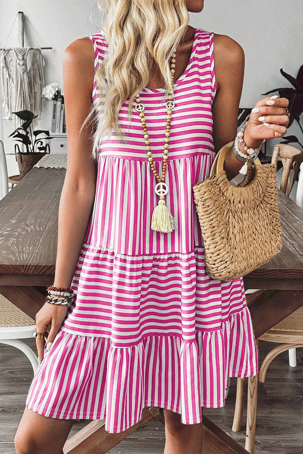 Robe courte "Juliette" | Bleu, Noir, Rose | Sans manches