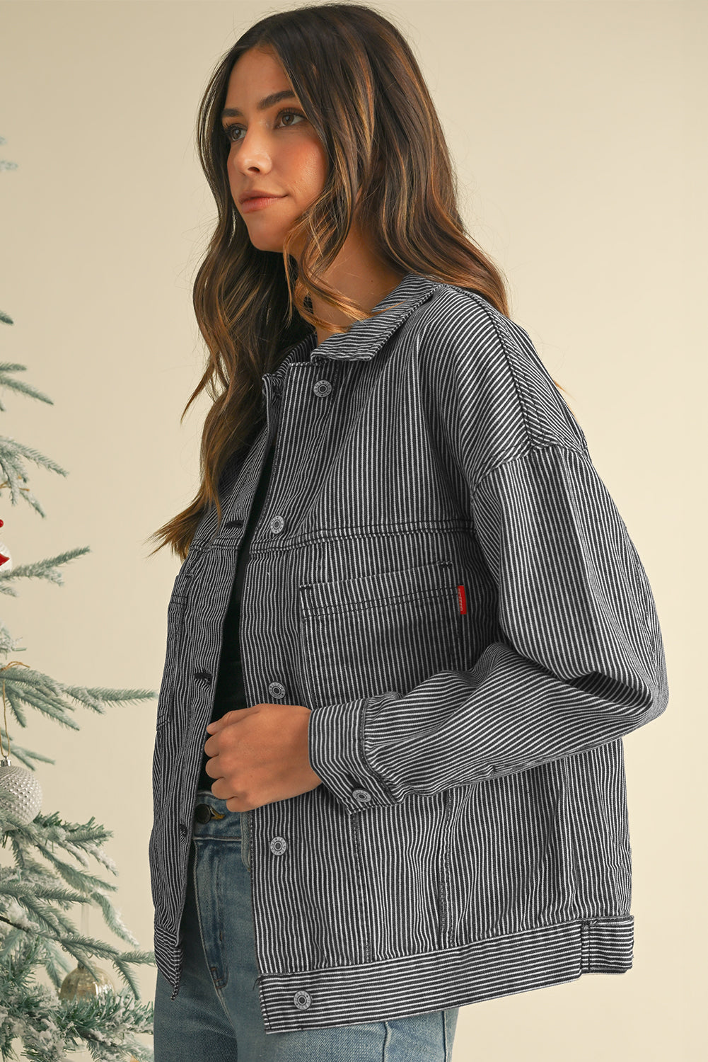 Veste en jean bleu & gris | Pour FEMMES